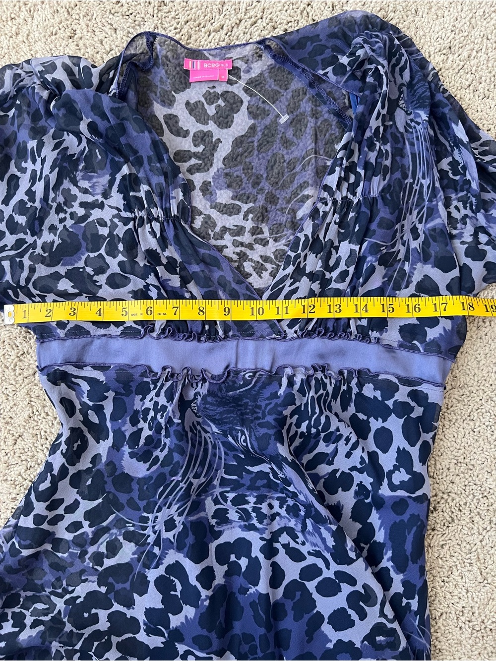 New BCBGIRLS 100% Silk LEOPARD PURPLE DRESS - Picture 7 of 15